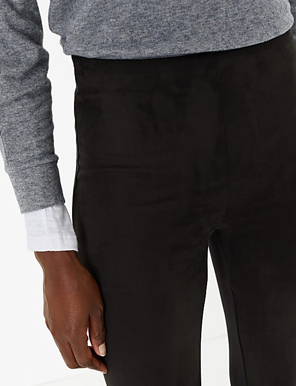 Suedette Ponte Ankle Grazer Leggings