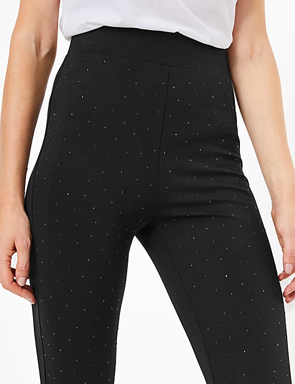 Diamanté Tapered Leg Ankle Grazer Leggings