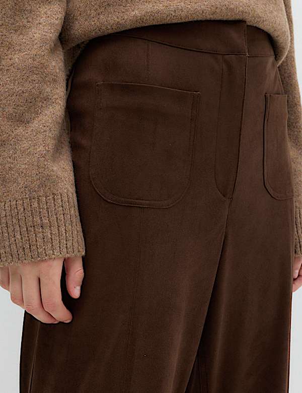 Faux Suede Straight Leg Trousers - LV