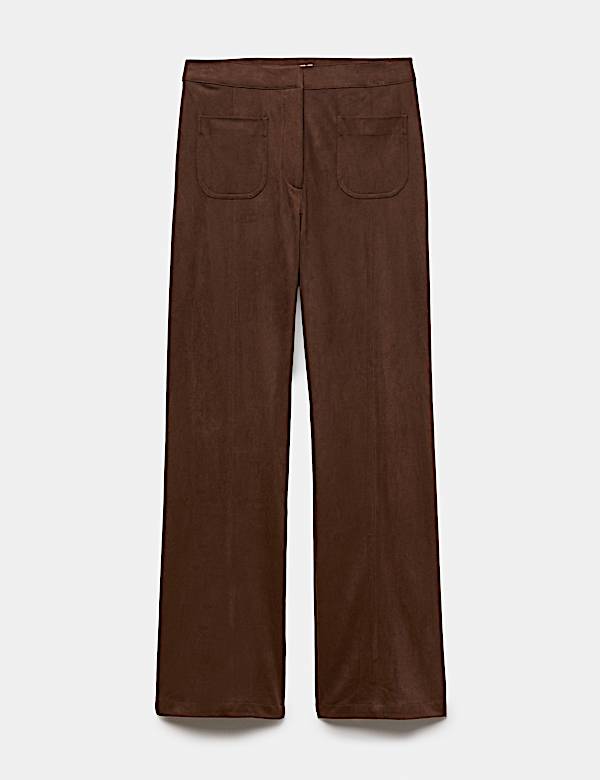 Faux Suede Straight Leg Trousers - LV