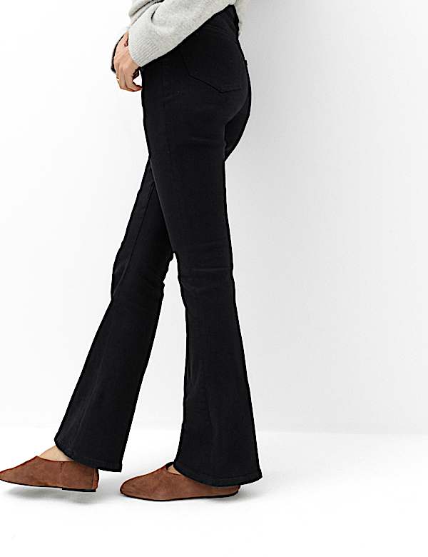 Cotton Rich Kick Flare Trousers