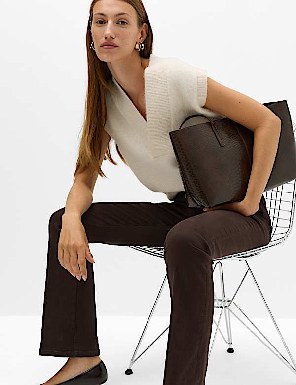 Cotton Rich Kick Flare Trousers - RO