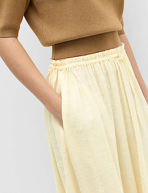 Hanky Hem Midi Skirt