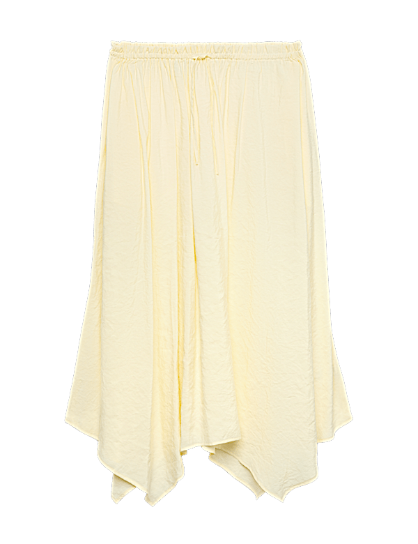 Hanky Hem Midi Skirt