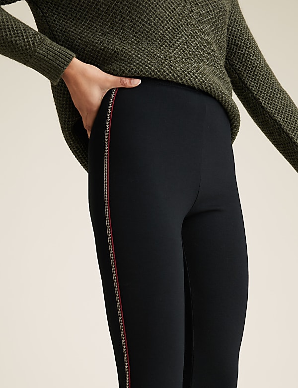 Jersey Side Stripe High Waisted Leggings