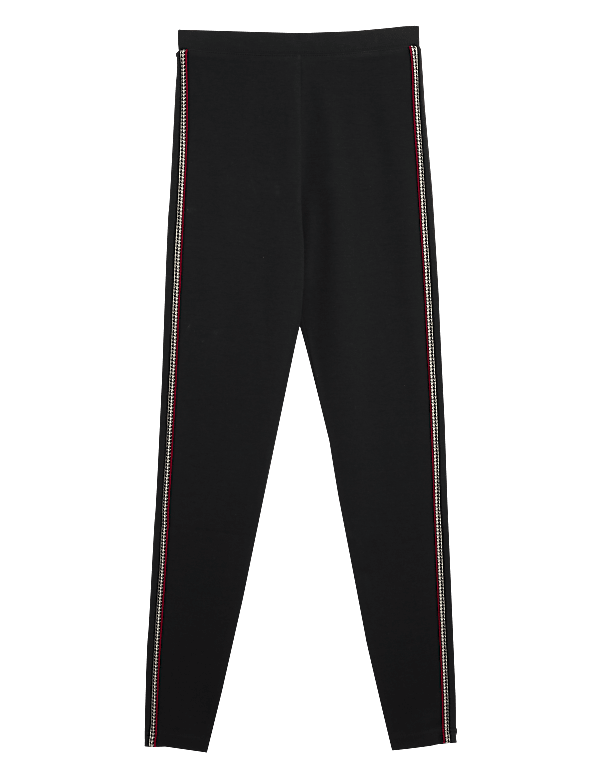Jersey Side Stripe High Waisted Leggings