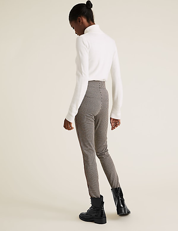 Dogtooth Side Stripe High Waisted Leggings