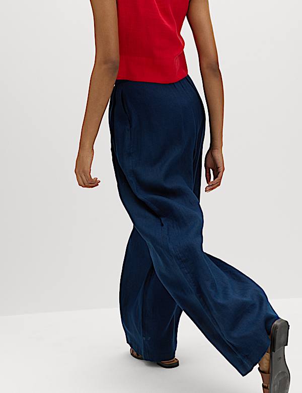 Pure Linen Wide Leg Trousers