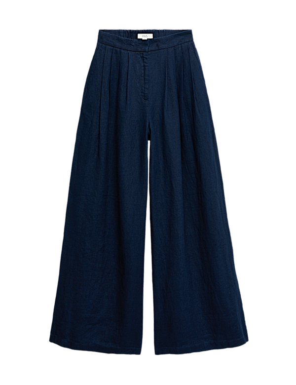 Pure Linen Wide Leg Trousers