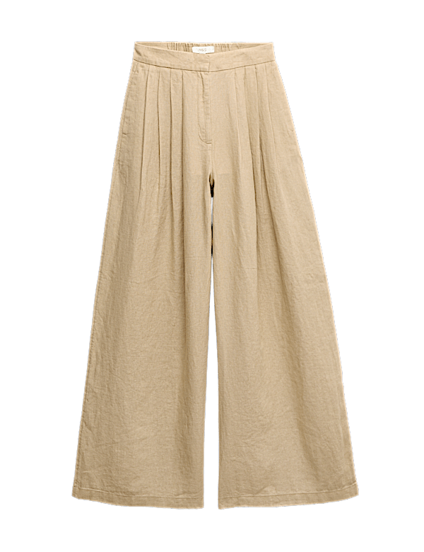 Pure Linen Wide Leg Trousers