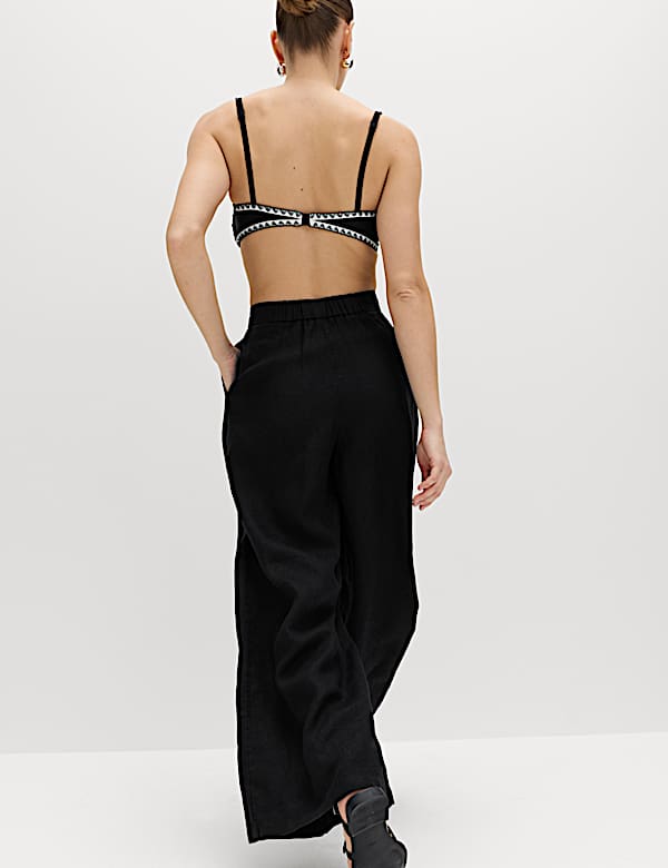 Pure Linen Wide Leg Trousers