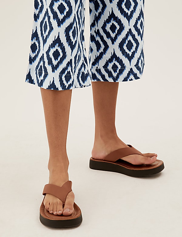 Pure Linen Crop Wide Leg Trousers