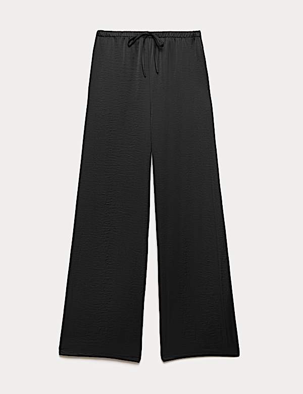 Pantalon coupe large en satin avec cordon - BE