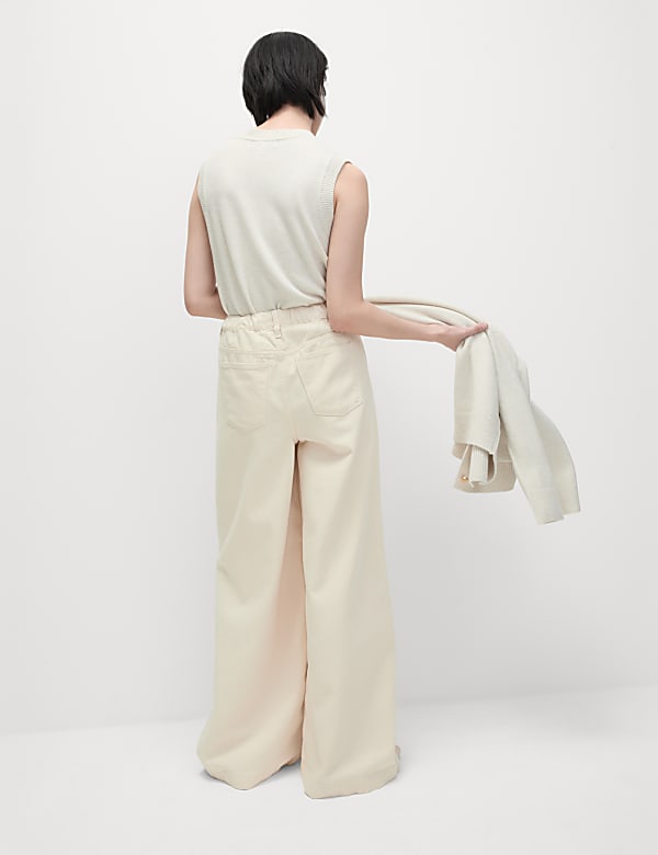 High Waisted Wide Leg Jeans - NO