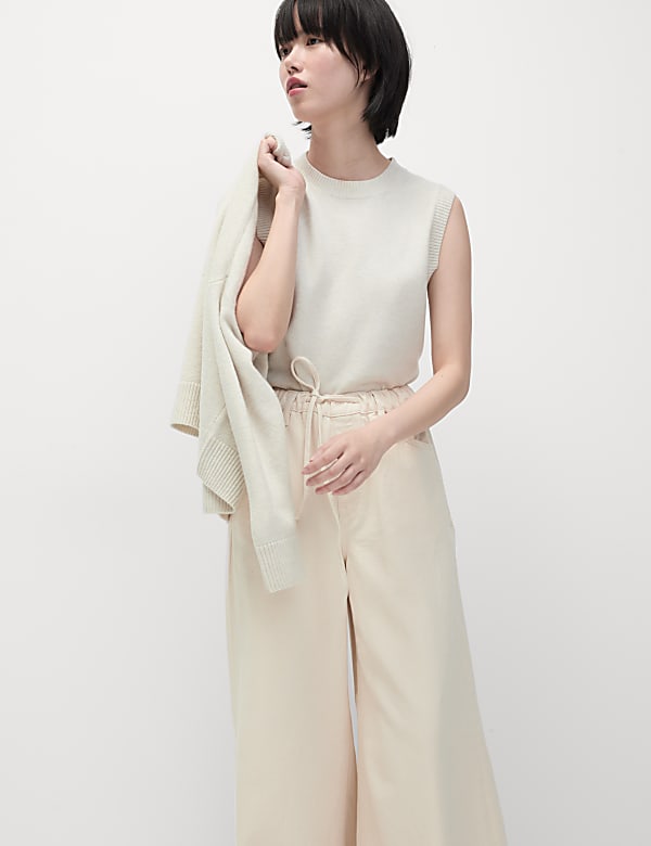 High Waisted Wide Leg Jeans - NO