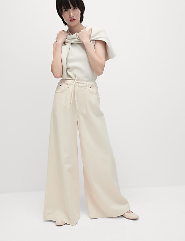 High Waisted Wide Leg Jeans - NO