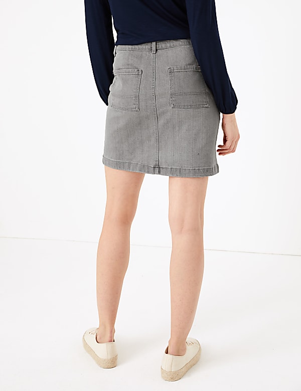 Denim Utility Mini A-Line Skirt