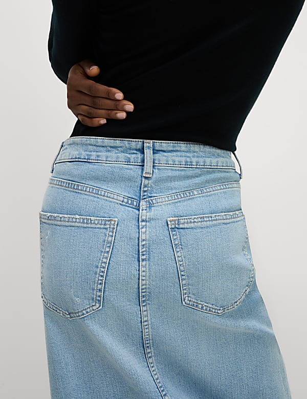 Falda denim a media pierna - US