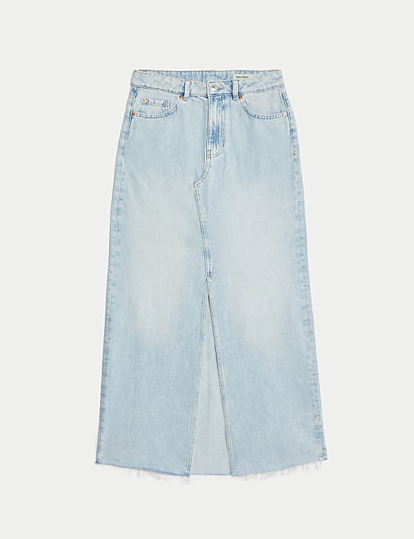 Chemise coupe longue en jean fendue sur le devant - FR