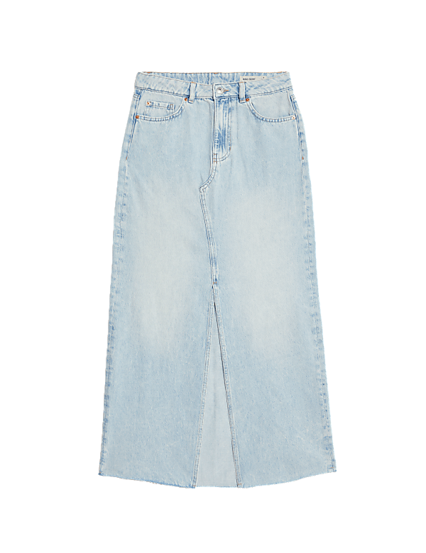 Long denim skirts marks and spencer clearance