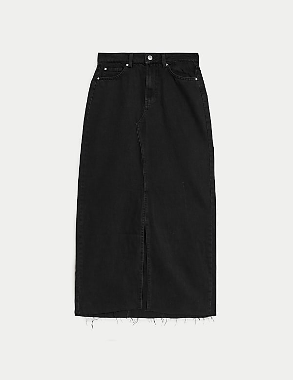 Falda maxi denim con abertura en la parte delantera - ES