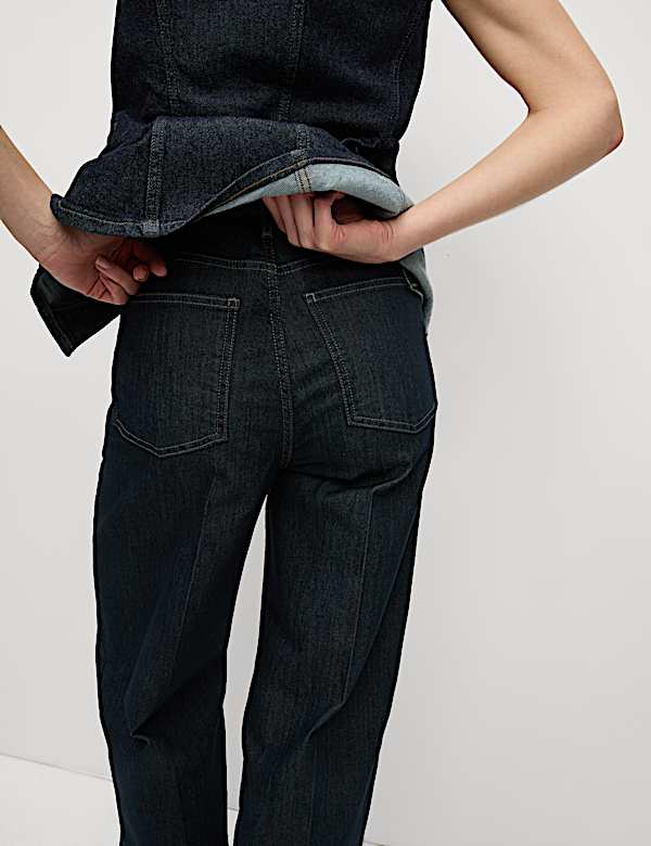 High Waisted Smart Wide Leg Jeans