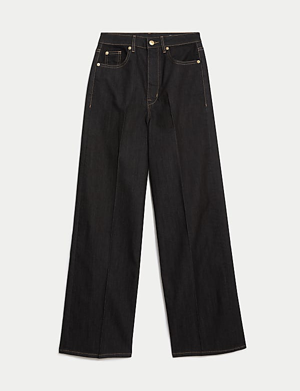 High Waisted Smart Wide Leg Jeans - ID