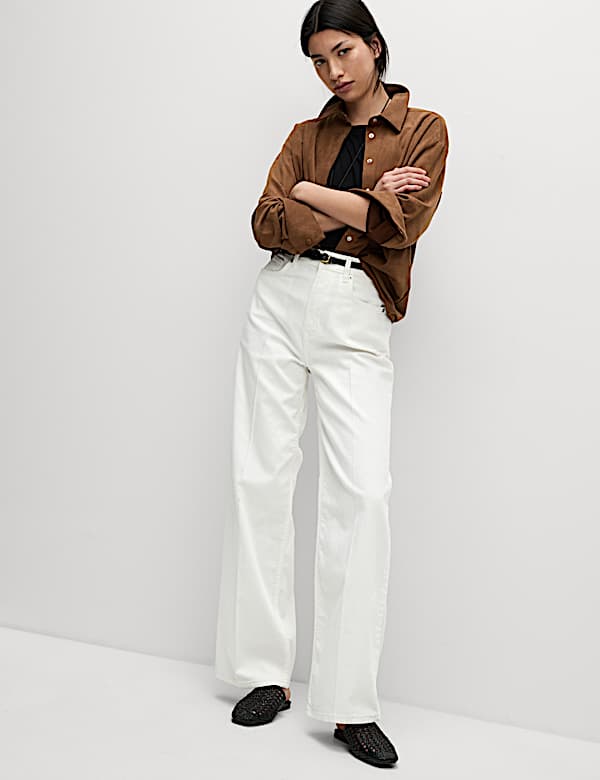 High Waisted Smart Wide Leg Jeans - IL