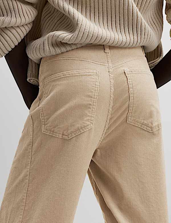 Cotton Rich Cord Carrot Leg Trousers - SK
