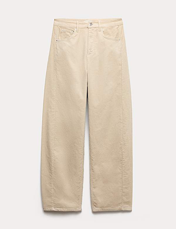 Cotton Rich Cord Carrot Leg Trousers - SK
