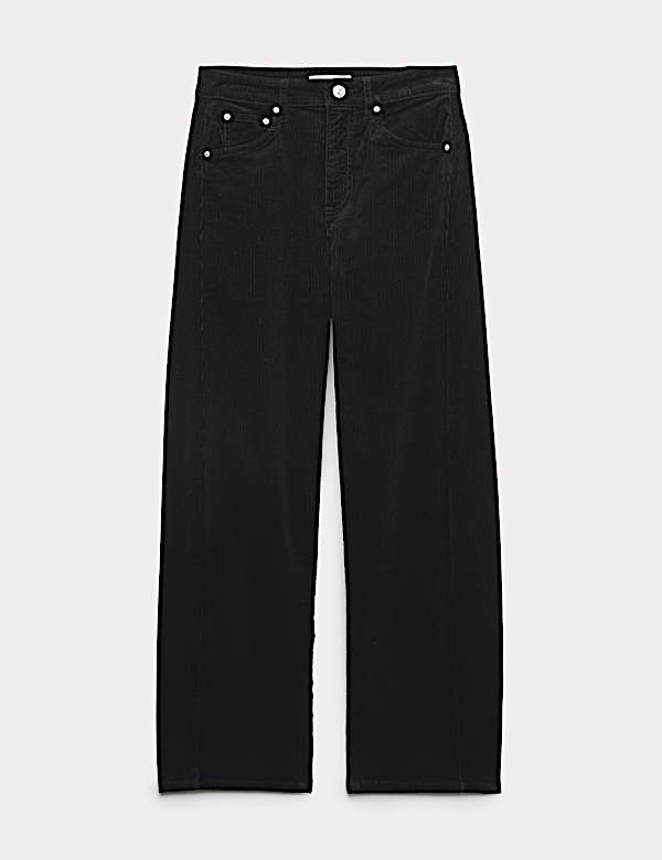 Pantalon coupe carotte en coton côtelé - LU