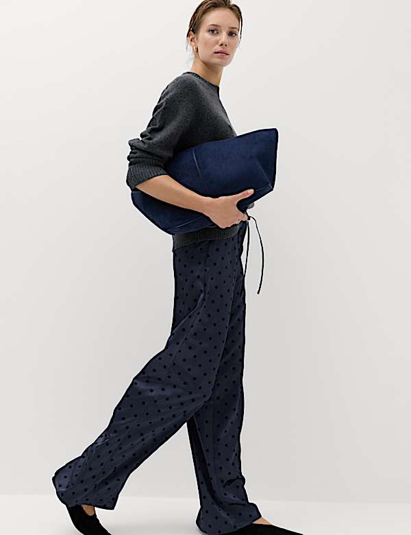 Polka Dot Satin Wide Leg Trouser - NZ