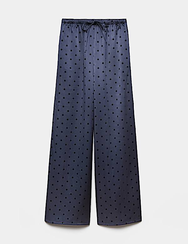 Polka Dot Satin Wide Leg Trouser - NZ