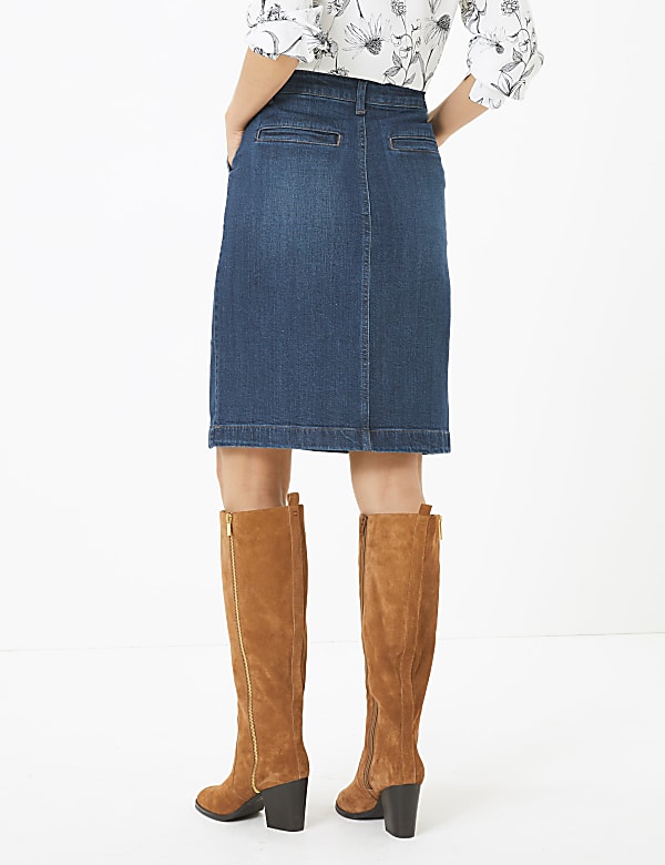 Denim Utility Midi Skirt