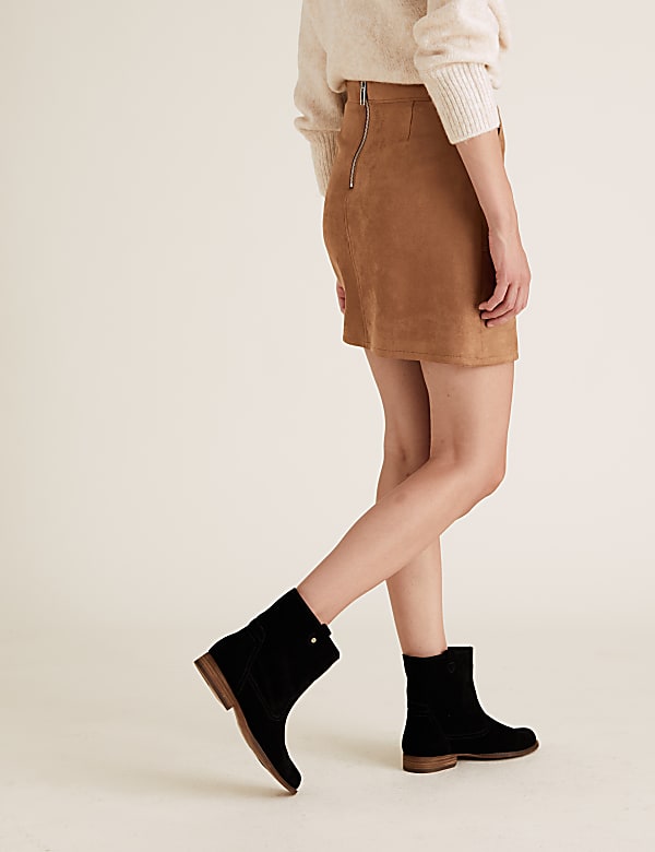 Suedette Mini A-Line Skirt