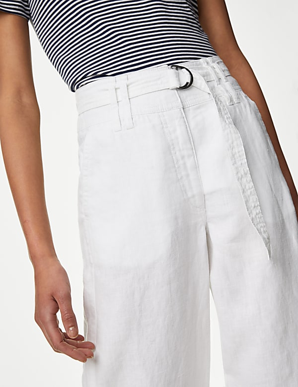 Pure Linen Straight Leg Trousers