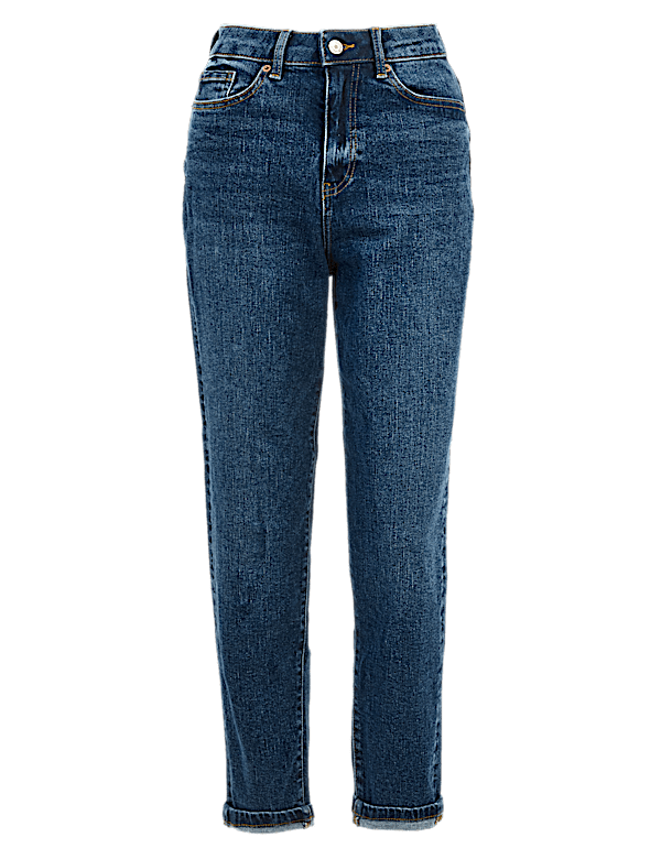 Mom High Waist Ankle Grazer Jeans
