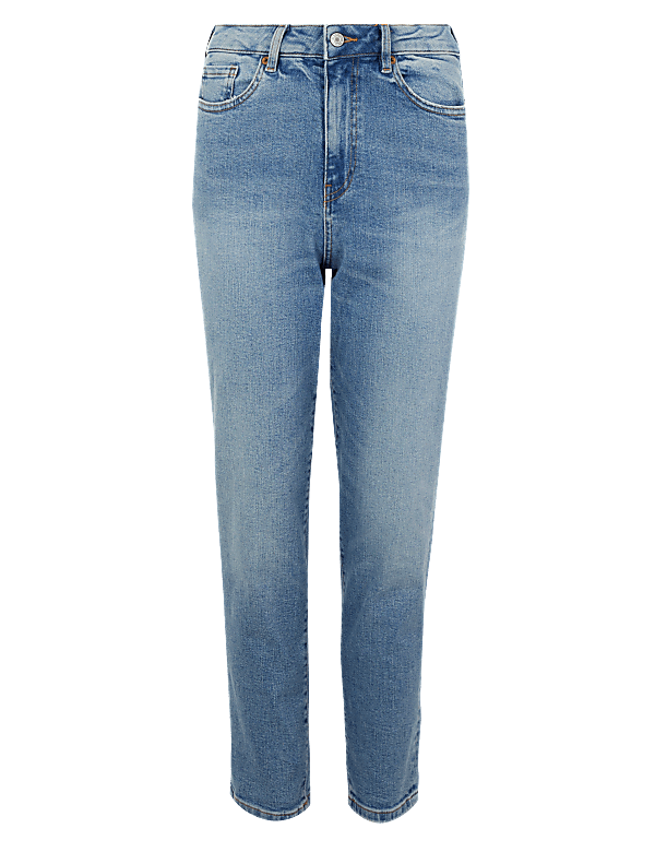 Mom High Waist Ankle Grazer Jeans