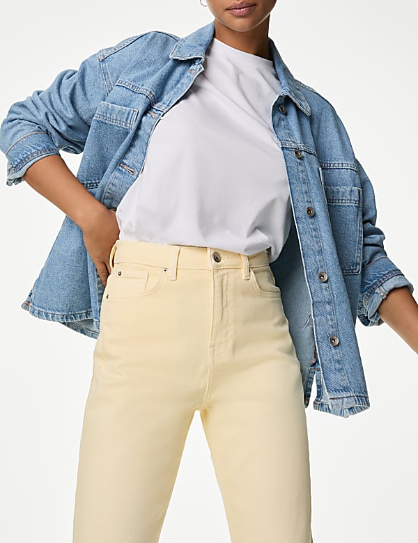 Mom High Waisted Tapered Ankle Grazer Jeans