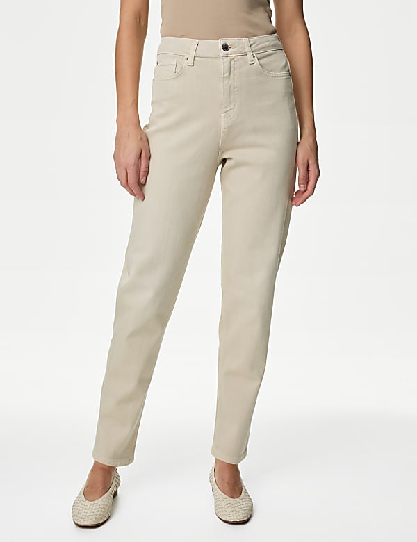 Mom High Waisted Tapered Ankle Grazer Jeans