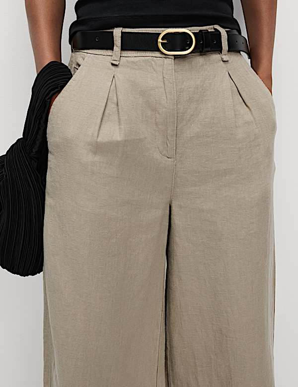 Pure Linen Wide Leg Trousers