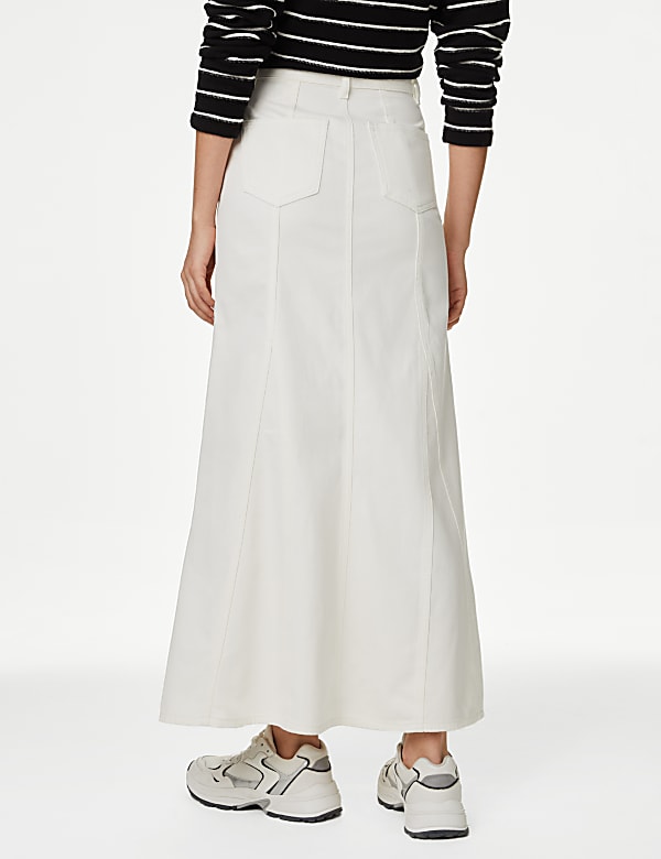 White denim skirt marks and spencer top