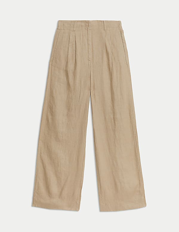 Pure Linen Wide Leg Trousers - DK