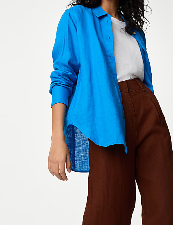 Pure Linen Tapered Trousers