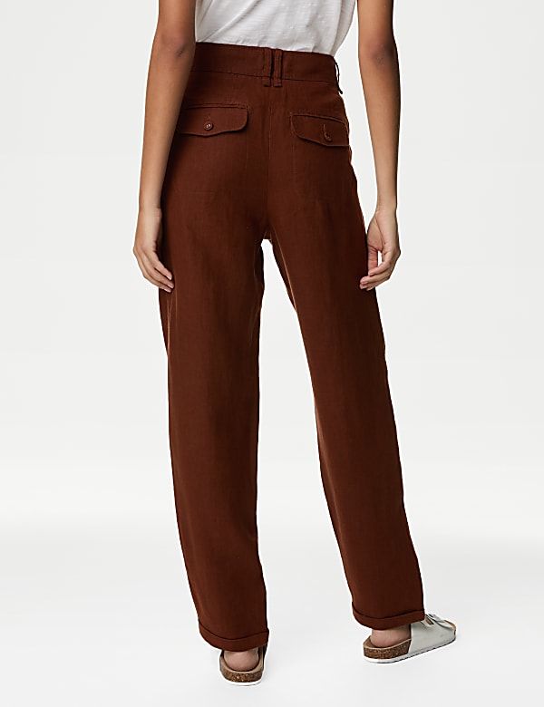 Pure Linen Tapered Trousers