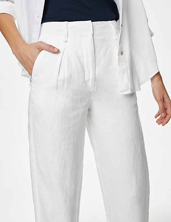 Pure Linen Tapered Trousers