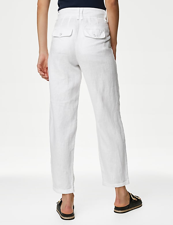 Pure Linen Tapered Trousers