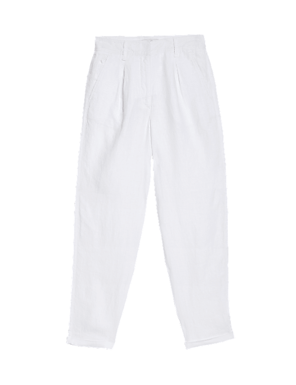 Pure Linen Tapered Trousers