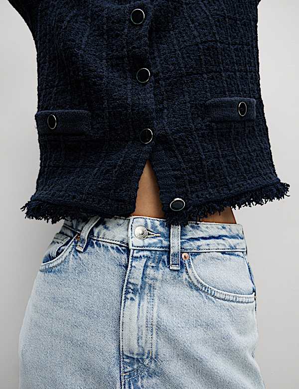 Denim Maxi A-Line Skirt