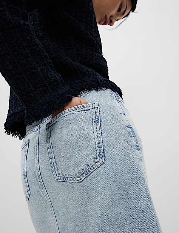Denim Maxi A-Line Skirt